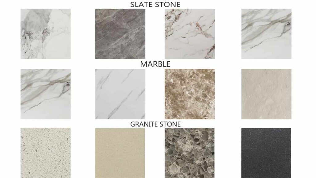 Мрамор, Гранит, Сланец