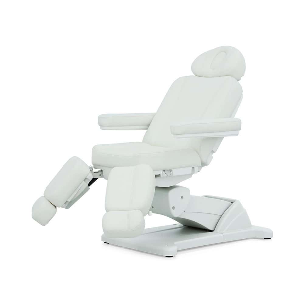 Педикюрное кресло поворотное M6008C-1 с 3 моторами в белом цвете -6