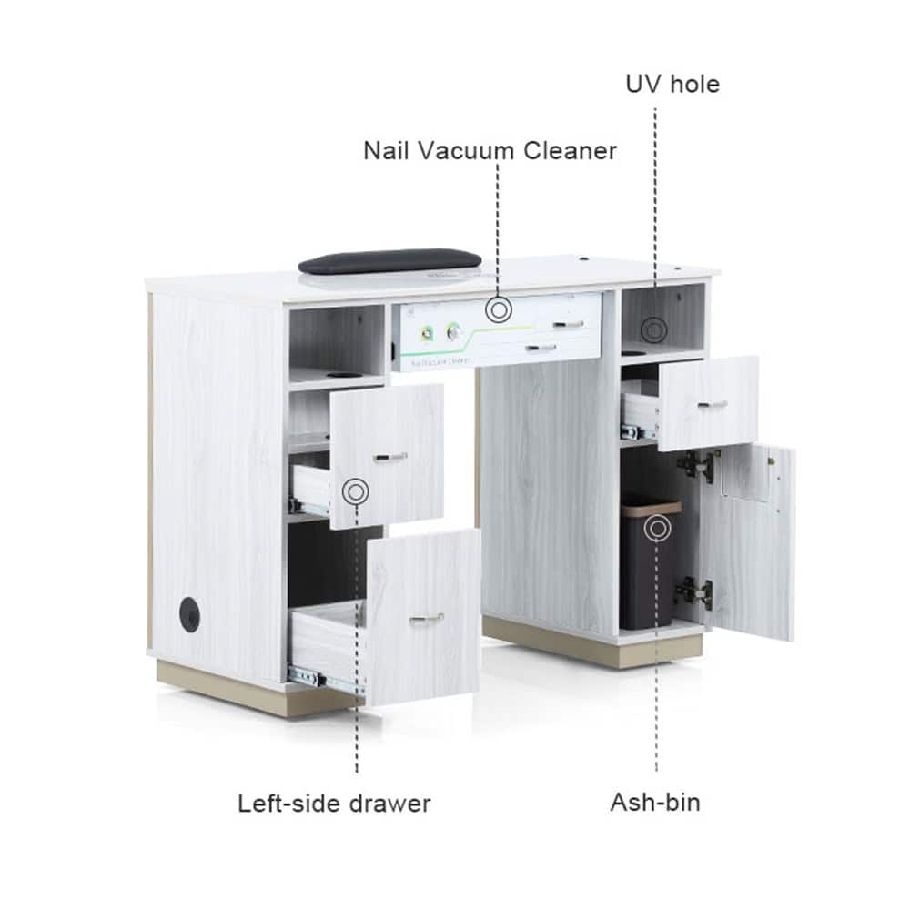 N186M Профессиональный маникюрный стол с встроенной вытяжкой для салонов красоты -6